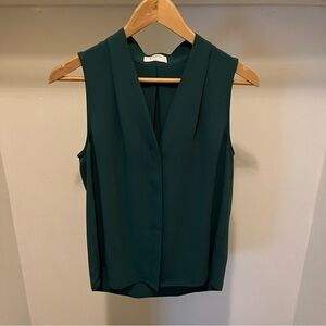 Aritzia Babaton Power Blouse,  Sleeveless, Size Small, Green